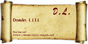 Domán Lili névjegykártya