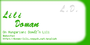 lili doman business card